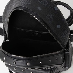 MCM スタッズ スワロフスキー 本革 バックパック ブラック 廃盤 希少 レアの画像
