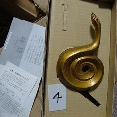 美術工芸品　巳（へび）置物　富山県高岡市銅器　置台付きの画像