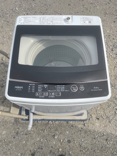 風乾燥機能付き　22年製　アクア　5.0kg　洗濯機