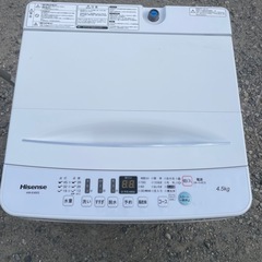 風乾燥機能付き　ハイセンス 21年製　4.5kg の画像