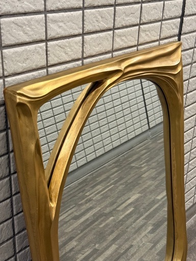 vintage gold mirror ビンテージ アンティーク 壁掛け鏡 (りゅーき) 東
