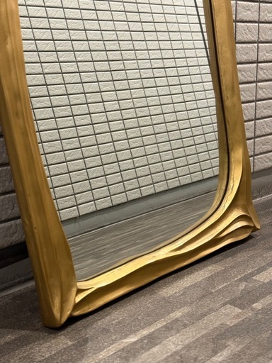 vintage gold mirror ビンテージ アンティーク 壁掛け鏡 (りゅーき) 東