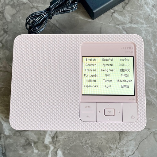 美品　Canon SELPHY CP1500 ピンク　コンパクトフォトプリンター　L&カードサイズシート付き