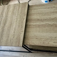 LOWYA 木目調ネストテーブル スチール脚 リビングテーブル 　59.5cmの画像