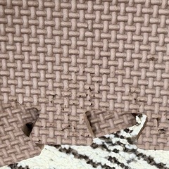 ジョイントマット　30.5×30.5cm　ブラウン27枚　アイボリー14枚　カゴ付の画像