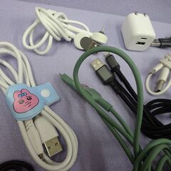 ( E-258 )USB ライトニングケーブル１０本 アダプタ１個 セット⑰グリーンあり 中古 通電確認済みの画像