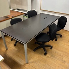引取限定 ミーティングテーブル オフィス 分解可能 持出便利 幅210cm ①の画像