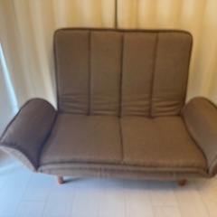 タマリビング(Tamaliving) ソファ スティック ブラウン 幅110~150cm 2人掛けの画像