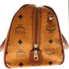 エムシーエム MCM ミニボストン レディース レザー ブラウンの画像