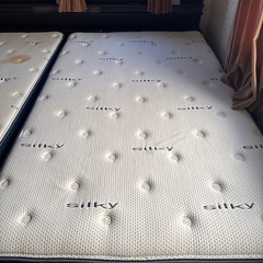 ニトリ跳ね上げ式収納　セミダブルサイズベッド　収納、コンセント照明付きの画像