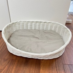 ペットケアー　ラタン風洗えるベッド ペットベッドの画像