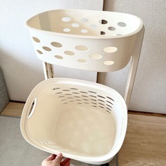 ランドリーバスケット 洗濯カゴ ２段の画像