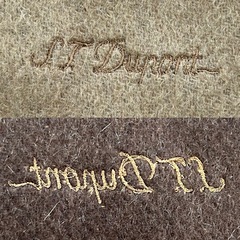 エス・テー・デュポンS.T. Dupontマフラー ストール ショール スカーフbrown ブラウン茶色系 ベージュ縦　約143センチ （フリンジ部分を除いてます） 横　約31センチ フリンジ　約8センチメンズ（men’s）男性用、紳士 ユニセックス男女兼用の画像