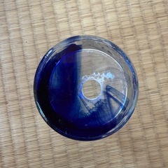 植木鉢　青色模様入りガラスの画像