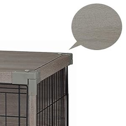 アイリスオーヤマ 犬 サークル ウッディサークル インテリア グレー 小型犬用 幅97.5×奥行66.5×高さ63.5cm ‎PIWS