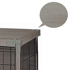 アイリスオーヤマ 犬 サークル ウッディサークル インテリア グレー 小型犬用 幅97.5×奥行66.5×高さ63.5cm ‎PIWS-960の画像