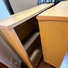 2個セット ブック収納　本　押入れに入る　漫画洪　ローラー付き　木目　の画像