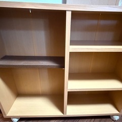 2個セット ブック収納　本　押入れに入る　漫画洪　ローラー付き　木目　の画像