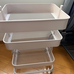 【無料・引き取り限定】IKEA RÅSKOG（ロースコグ）ワゴン ホワイト 205.867.88（35×45×77cm）｜三条京阪付近
の画像