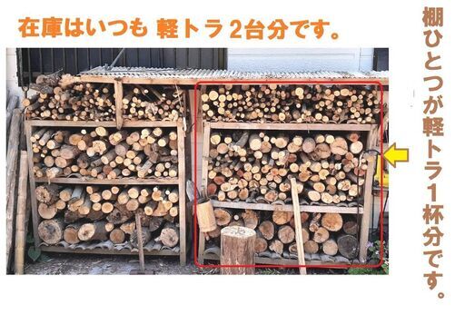 薪　激安！大人気！薪ストーブ用乾燥薪・キャンプ用薪☆☆ 1年前に伐採した　超優良樫の木＆広葉樹&たくさんおまけ付き！軽トラ1台分110