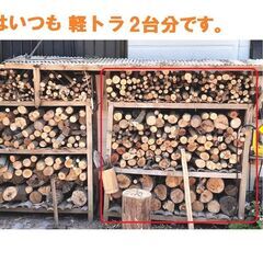 薪　激安！大人気！薪ストーブ用乾燥薪・キャンプ用薪☆☆ 1年前に伐採した　超優良樫の木＆広葉樹&たくさんおまけ付き！軽トラ1台分11000円 　激安！薪で快適な時間をお過ごしください。残りわずか。３の画像