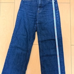 ハイウエスト セミワイド ジーンズ デニム ジーンズ GUの画像