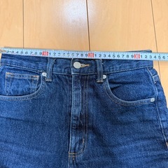 ハイウエスト セミワイド ジーンズ デニム ジーンズ GUの画像