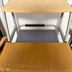 パソコンラック　スタンド　パソコンデスク　机　木目　ナチュラルブラウン　の画像