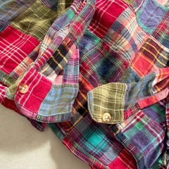 HALATION パッチワーク チェック柄 シャツ Mの画像