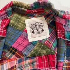 HALATION パッチワーク チェック柄 シャツ Mの画像