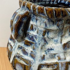 陶芸家　人間国宝　中里逢庵　中里太郎衛門　叩き朝鮮唐津耳付花生　花瓶　花入　レアの画像