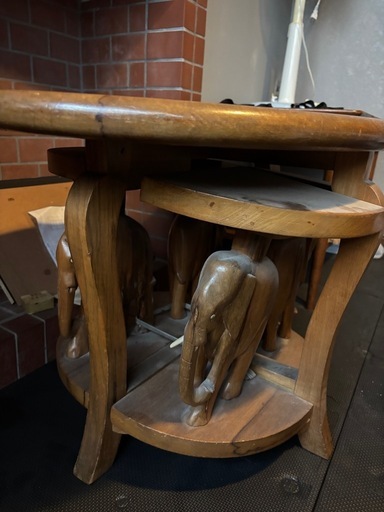 【店舗什器】木製 丸テーブル カフェテーブル 円形テーブル 中古