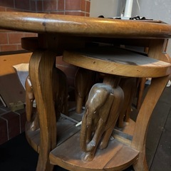 【店舗什器】木製 丸テーブル カフェテーブル 円形テーブル 中古の画像