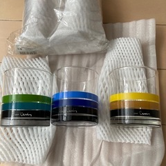 Pierreｶﾙﾀﾞﾝロックグラス&Helloキティトールグラス計5点セットで（別々でも可）オマケ日用品小物使えそうなの有れば一緒にどうぞの画像