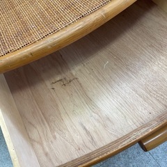 【昭和レトロ】籐・ラタン木製 5段チェスト（ヴィンテージ家具）幅54cmの画像