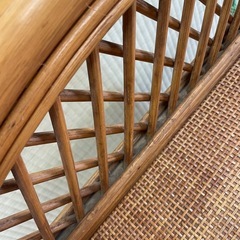 【昭和レトロ】籐・ラタン木製 5段チェスト（ヴィンテージ家具）幅54cmの画像