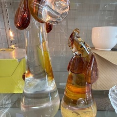 【ドリーム池田店♪ジモティ割対象】 マルティガラス/犬の親子/置物の画像