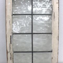≪ZS792②ジ≫シャビーシックなガラス戸 木枠/窓枠 小窓 建具 レトロ/ヴィンテージ調/アンティーク調 インテリア ペンキ剥げ有/現状品の画像