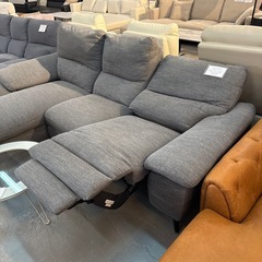 ニトリ　カウチソファ　片側リクライニング機能付きの画像