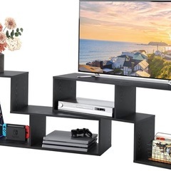 木製オープンシェルフ 中型 ブラックの画像