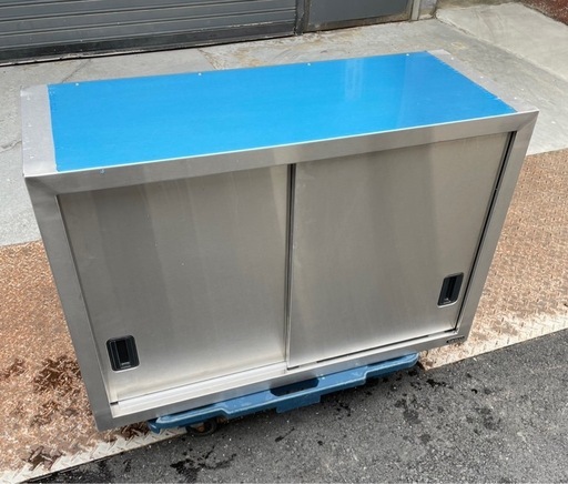 業務用 吊り棚 スライド壁付けキャビネット 天吊キャビネット 幅900×奥350×高さ600(mm) 引戸付き吊り戸 吊り戸棚 大阪