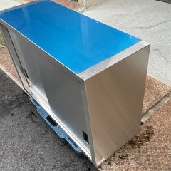 業務用 吊り棚 スライド壁付けキャビネット 天吊キャビネット 幅900×奥350×高さ600(mm) 引戸付き吊り戸 吊り戸棚 大阪の画像