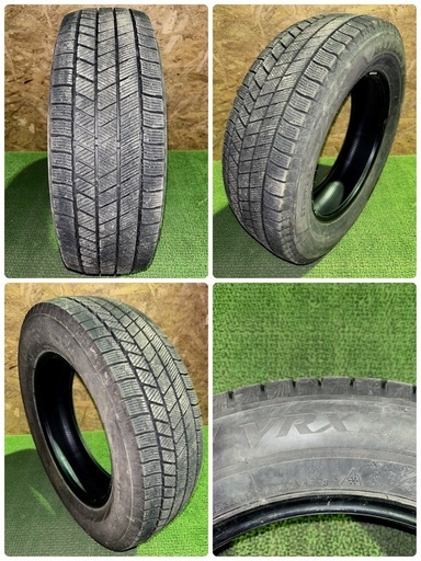 BS ブリヂストン VRX3 195/65R16 22年製 4本 スタッドレス センター9mm サイド8.5mm 中古
