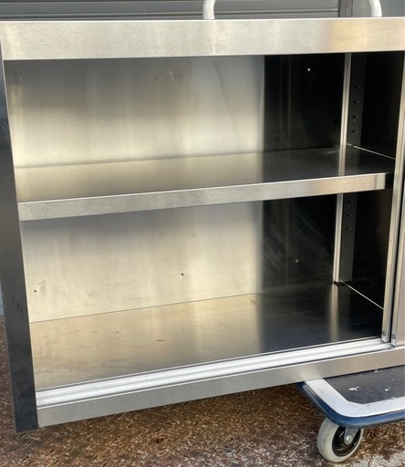 業務用 吊り棚 スライド壁付けキャビネット 天吊キャビネット 幅1500×奥345×高さ600(mm) 引戸付き吊り戸 吊り戸棚 大阪