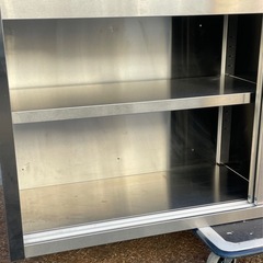 業務用 吊り棚 スライド壁付けキャビネット 天吊キャビネット 幅1500×奥345×高さ600(mm) 引戸付き吊り戸 吊り戸棚 大阪の画像