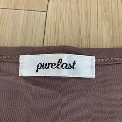 ブラウン花柄レース長袖ブラウスの画像