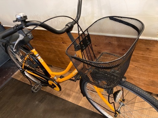 【前後タイヤ・チューブ新品！】26インチ自転車　シングルギア　オレンジ 前後タイヤ・チューブ新品！】26インチ自転車 シングルギア オレンジ
