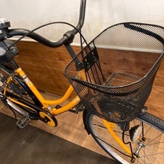 【前後タイヤ・チューブ新品！】26インチ自転車　シングルギア　オレンジの画像