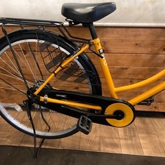 【前後タイヤ・チューブ新品！】26インチ自転車　シングルギア　オレンジの画像