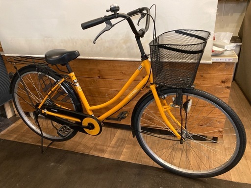 【前後タイヤ・チューブ新品！】26インチ自転車　シングルギア　オレンジ